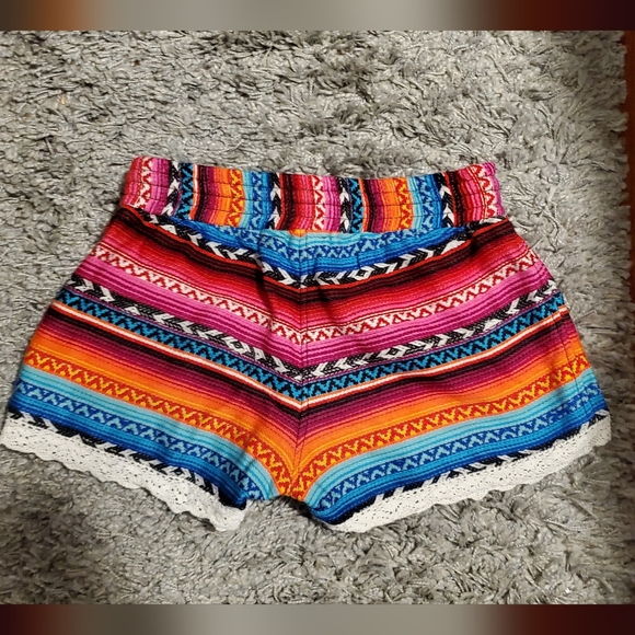 Multicolored Aztec Printed Shorts - Picture 2 of 4